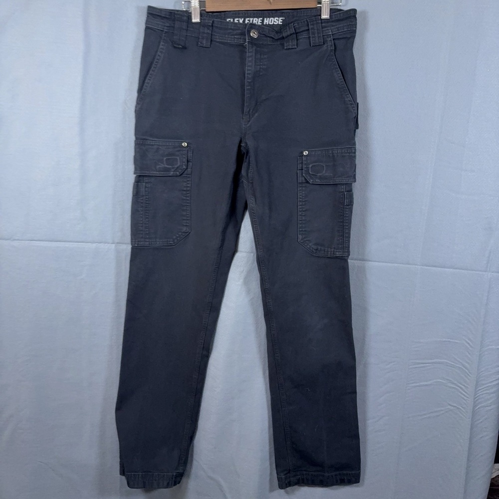 Duluth Flex Fire Hose Jeans Men 36x31 Black Stretch Slim Fit Workwear-SIZE NOTE